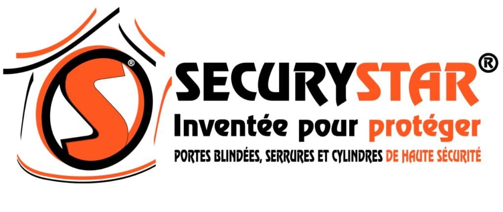 Logo illuminé de Securystar projeté sur un bâtiment pendant la Fête des Lumières à Lyon.