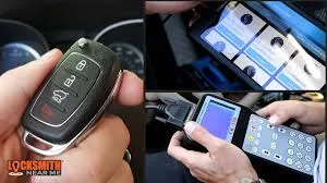 Serrurier Corbas 7 Serrurier Corbas effectuant la reproduction et la programmation de clés de voiture avec du matériel électronique spécialisé