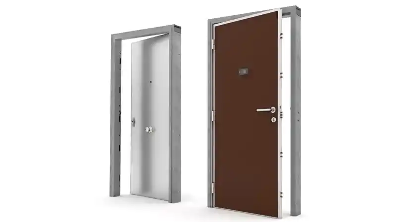 Exemple de porte blindée installée par un serrurier à Oullins pour sécuriser un logement – pose professionnelle et protection contre les effractions.
