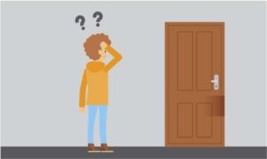 16 astuces comment retirer et installer une serrure de porte en toute simplicité 2 Homme coincé devant une porte fermée a clef ou claquée besoin d'un dépannage serrurier urgent à le grand Lyon.