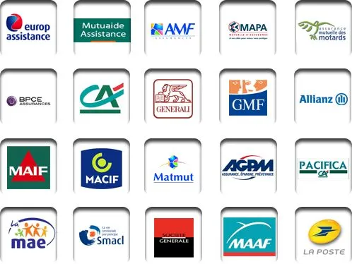 Logos des principales compagnies d’assurances partenaires pour la prise en charge des dépannages de serrurerie à Lyon